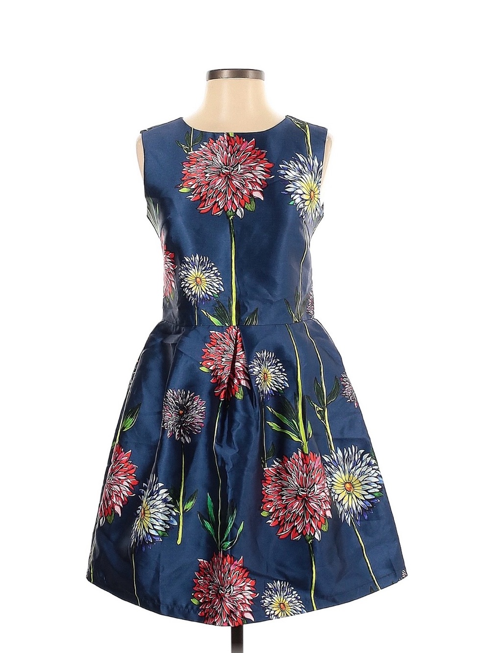 Navy Floral Party Dress